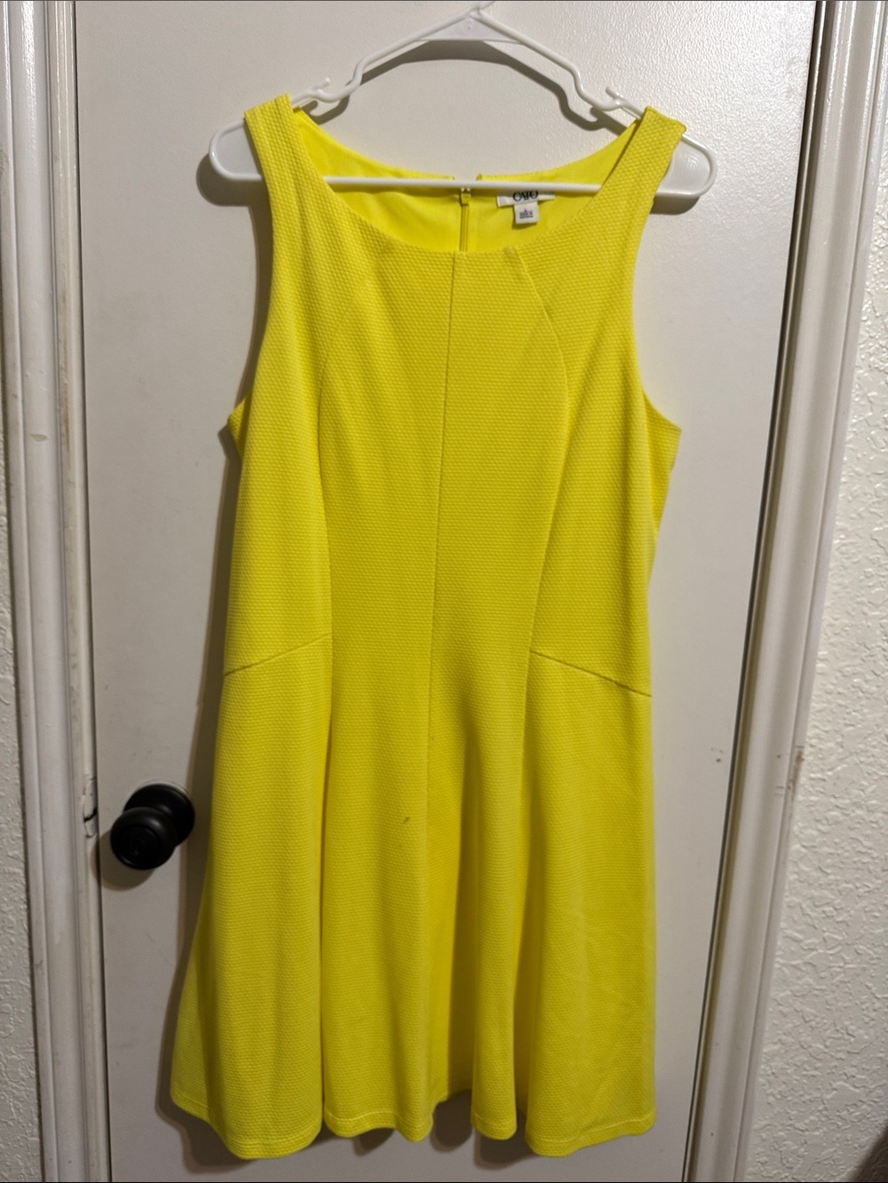 Cato Bright Yellow Sleeveless A-Line Midi Dress